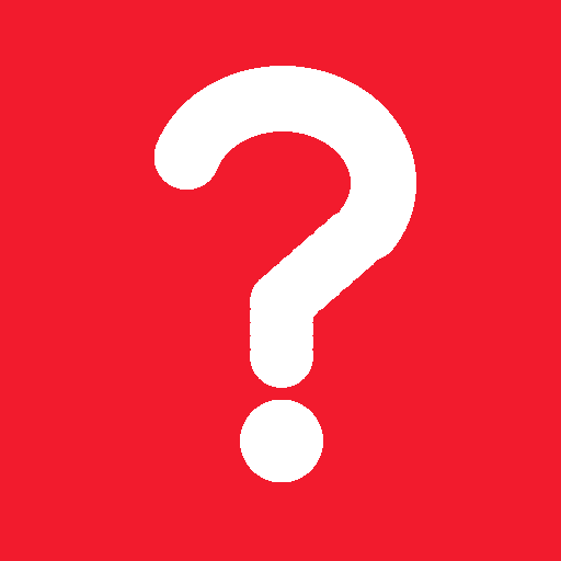 HalfJoke complete white question mark on red